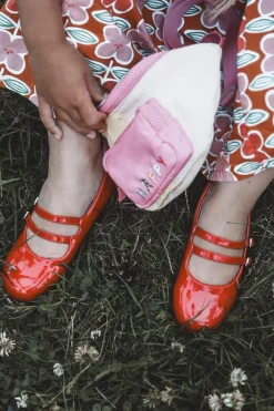 Balerinki Dziecięce>Boto Lakierowane Balerinki Dziecięce Z Paseczkami Czerwone Margenis Czerwony