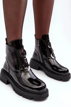 Czarne Botki|Botki Płaskie><noscript><img width=