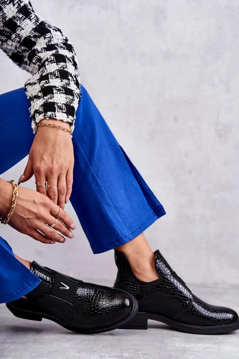 Lakierowane Botki Z Wycięciami Na Płaskim Obcasie Czarne Eunice Damskie Czarne Botki|Botki Zimowe Damskie