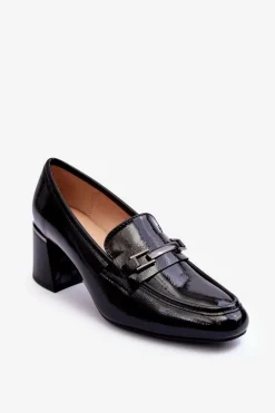 Discount Lakierowane Czółenka Na Słupku Czarne Idona Damskie Czółenka Na Słupku|Czółenka Klasyczne