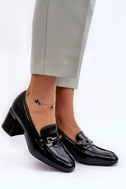 Discount Lakierowane Czółenka Na Słupku Czarne Idona Damskie Czółenka Na Słupku|Czółenka Klasyczne