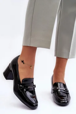 Discount Lakierowane Czółenka Na Słupku Czarne Idona Damskie Czółenka Na Słupku|Czółenka Klasyczne