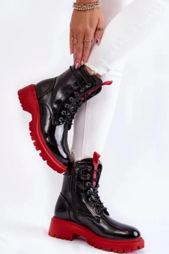 Damskie Trapery|Botki Sznurowane><noscript><img width=