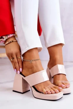 Klapki Na Obcasie|Klapki Damskie Klasyczne><noscript><img width=