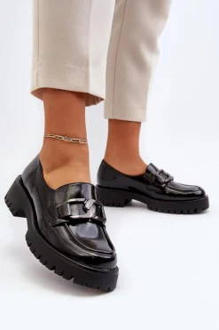 Lakierowane Mokasyny Damskie Czarne Santtes Damskie Mokasyny Damskie Lakierowane|Mokasyny Damskie Skórzane