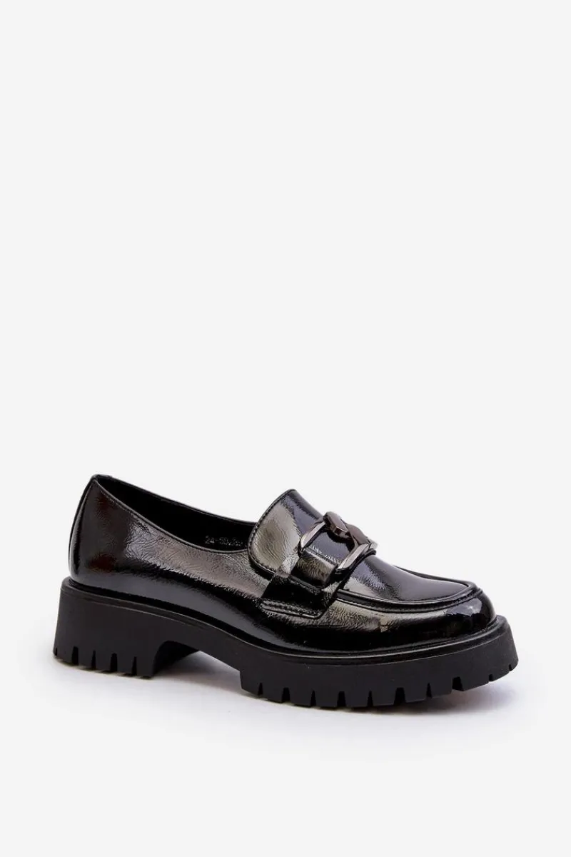 Lakierowane Mokasyny Damskie Czarne Santtes Damskie Mokasyny Damskie Lakierowane|Mokasyny Damskie Skórzane