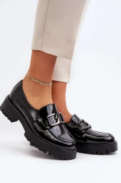 Lakierowane Mokasyny Damskie Czarne Santtes Damskie Mokasyny Damskie Lakierowane|Mokasyny Damskie Skórzane