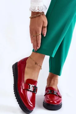 Best Lakierowane Mokasyny Na Platformie Czerwone Abisso Damskie Mokasyny Damskie Lakierowane|Mokasyny Na Platformie