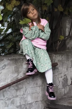 Online Boto Lakierowane Ocieplane Botki Czarno-Fioletowe Heidi