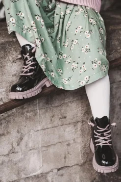 Online Boto Lakierowane Ocieplane Botki Czarno-Fioletowe Heidi