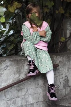 Online Boto Lakierowane Ocieplane Botki Czarno-Fioletowe Heidi