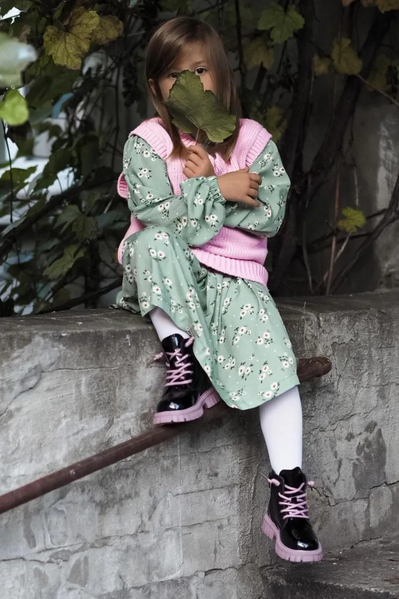 Online Boto Lakierowane Ocieplane Botki Czarno-Fioletowe Heidi