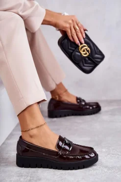 Półbuty Lakierowane|Mokasyny Damskie Lakierowane><noscript><img width=