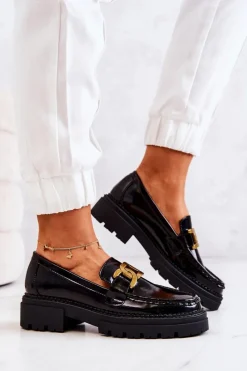 Półbuty Lakierowane|Mokasyny Damskie Skórzane><noscript><img width=