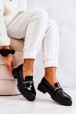 Best Lakierowane Półbuty Loafery La.Fi 210001B-NL Czarne Damskie Półbuty Lakierowane|Mokasyny Damskie Lakierowane