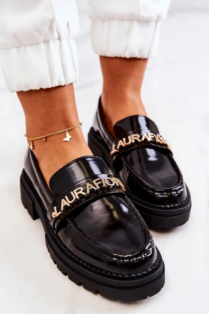 Best Lakierowane Półbuty Loafery La.Fi 210001B-NL Czarne Damskie Półbuty Lakierowane|Mokasyny Damskie Lakierowane
