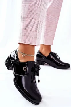 Półbuty Lakierowane>Buty Sergio Leone Lakierowane Pół PB260 Czarne