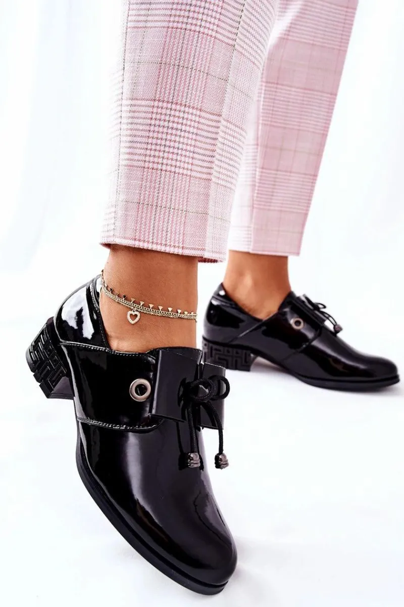 Półbuty Lakierowane>Buty Sergio Leone Lakierowane Pół PB260 Czarne