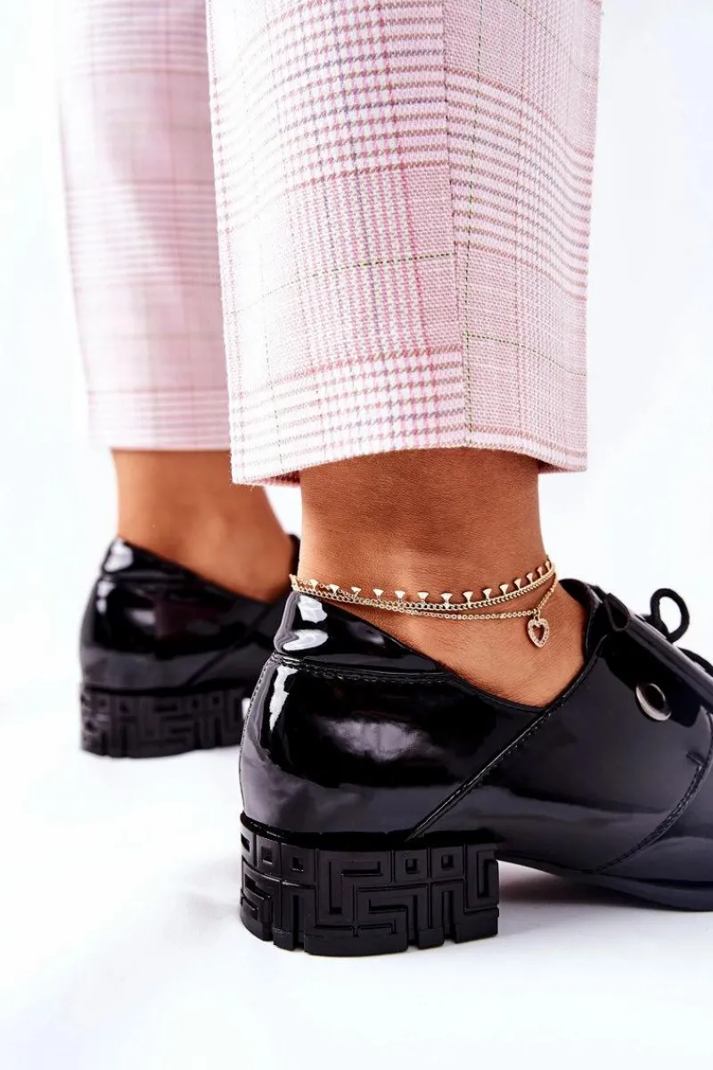 Półbuty Lakierowane>Buty Sergio Leone Lakierowane Pół PB260 Czarne