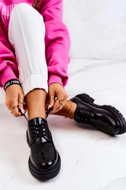 Sale Boto Lakierowane Półbuty Wiązane La.Fi Czarne Joselin