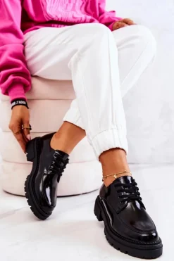 Sale Boto Lakierowane Półbuty Wiązane La.Fi Czarne Joselin