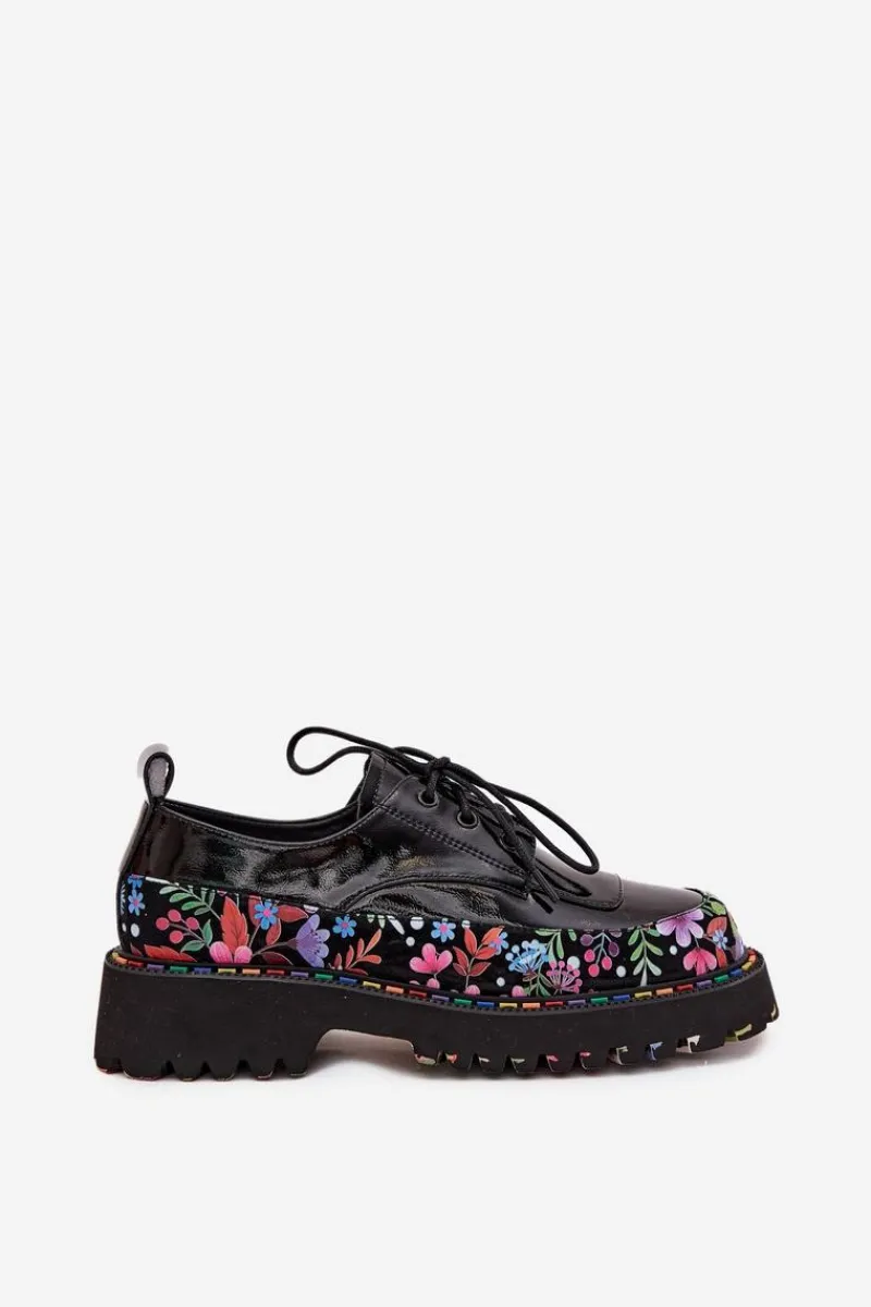 Półbuty Lakierowane|Półbuty Skórzane>Artiker Lakierowane Półbuty Z Naturalnej Skóry Ze Wzorem 57C0174 Czarne