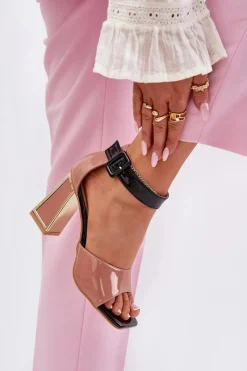 Discount Lakierowane Sandały Damskie Na Słupku Vinceza 20266 Różowe Damskie Sandały Na Słupku|Sandały Na Obcasie