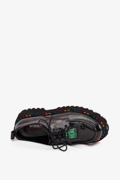 Hot Artiker Lakierowane Skórzane Półbuty Damskie 57C0172 Czarne