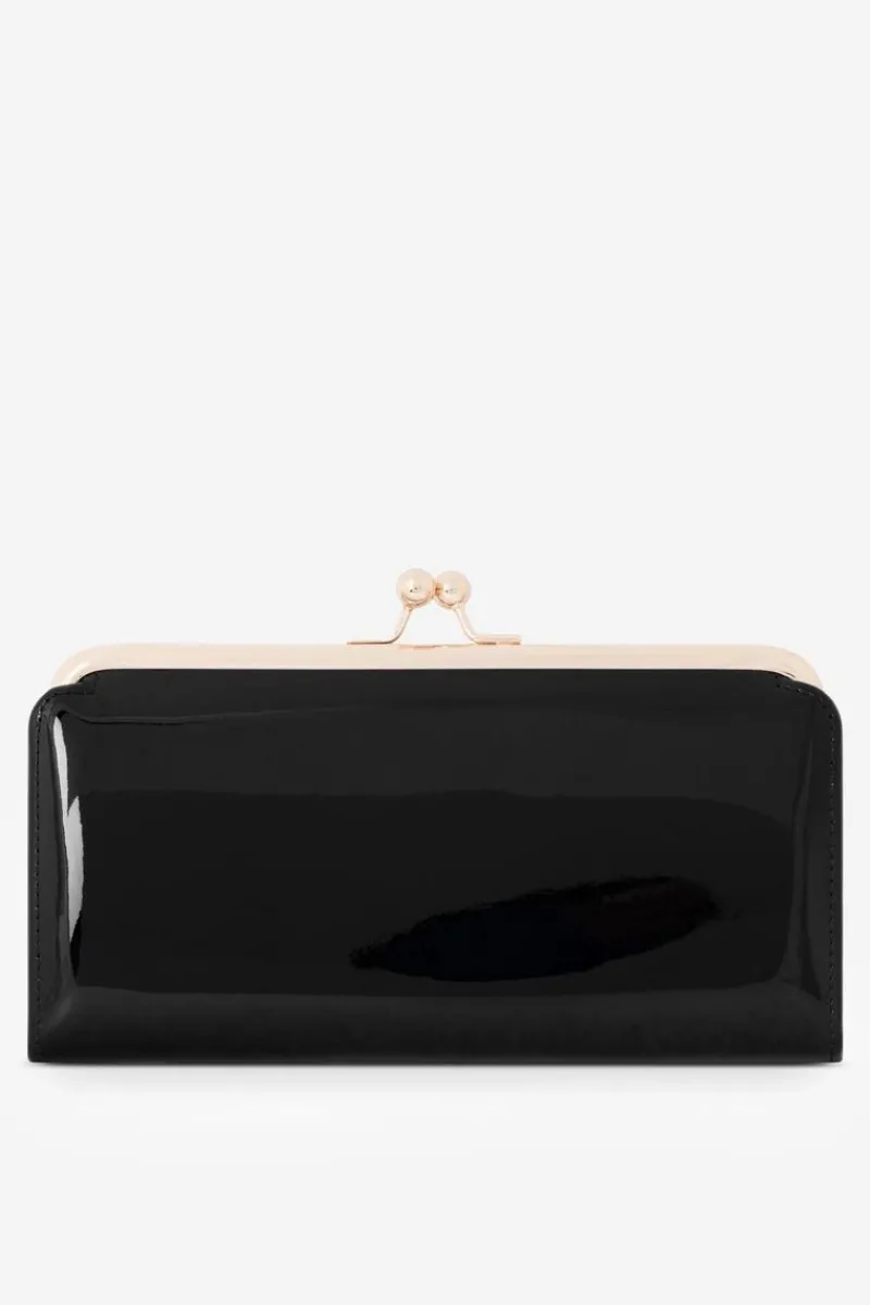 New Lakierowany Duży Portfel Damski NPUR-LR0061-C020 Czarny Portfele