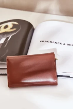 Best Boto Lakierowany Portfel Damski Brązowy Rahner