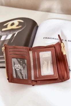 Best Boto Lakierowany Portfel Damski Brązowy Rahner