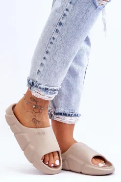 Best Lekkie Damskie Piankowe Klapki Big Star LL274593 Beżowe Damskie Klapki Damskie Big Star|Klapki Basenowe