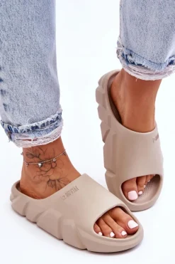 Best Lekkie Damskie Piankowe Klapki Big Star LL274593 Beżowe Damskie Klapki Damskie Big Star|Klapki Basenowe