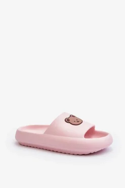 Klapki Basenowe|Klapki Damskie Klasyczne>Boto Lekkie Damskie Piankowe Klapki Z Misiem Różowe Lia
