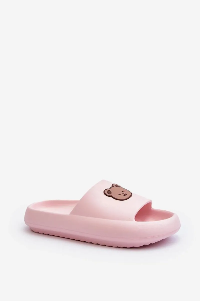 Klapki Basenowe|Klapki Damskie Klasyczne>Boto Lekkie Damskie Piankowe Klapki Z Misiem Różowe Lia