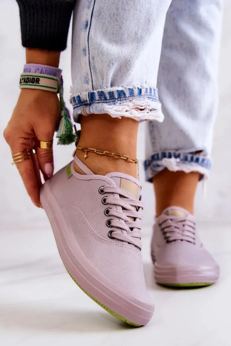 Trampki Damskie Big Star|Trampki Damskie Niskie>Big Star Shoes Lekkie Damskie Tenisówki Big Star JJ274264 Szare