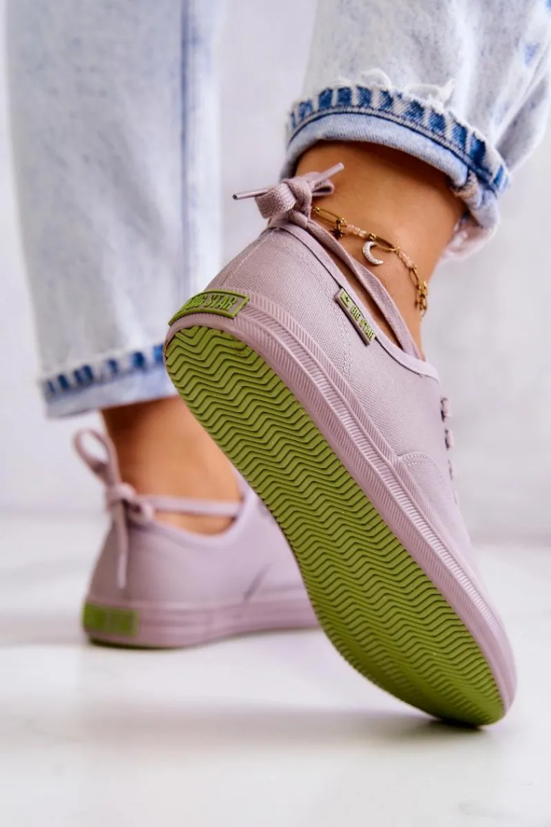 Trampki Damskie Big Star|Trampki Damskie Niskie>Big Star Shoes Lekkie Damskie Tenisówki Big Star JJ274264 Szare