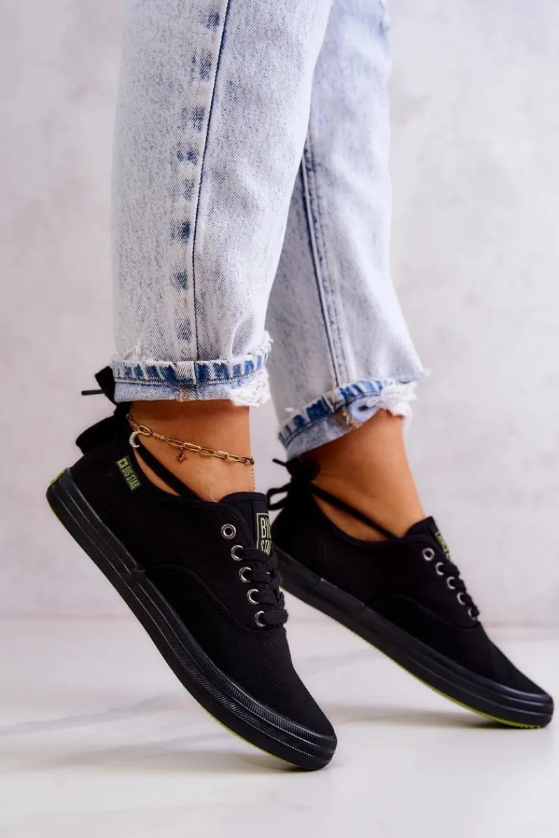 Trampki Damskie Big Star|Trampki Damskie Niskie>Big Star Shoes Lekkie Damskie Tenisówki Big Star JJ274261 Czarne