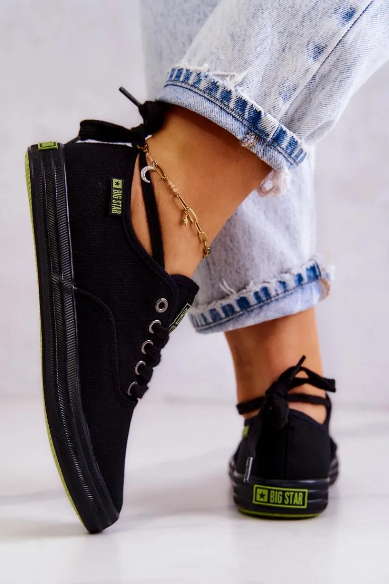 Trampki Damskie Big Star|Trampki Damskie Niskie>Big Star Shoes Lekkie Damskie Tenisówki Big Star JJ274261 Czarne