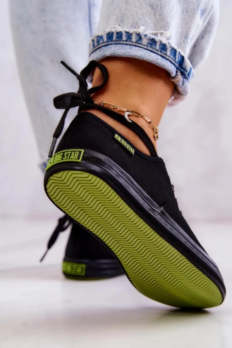 Trampki Damskie Big Star|Trampki Damskie Niskie>Big Star Shoes Lekkie Damskie Tenisówki Big Star JJ274261 Czarne