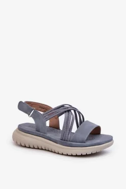 Best Lekkie Damskie Wygodne Sandały Na Rzep e Ceclea Damskie Sandały Płaskie