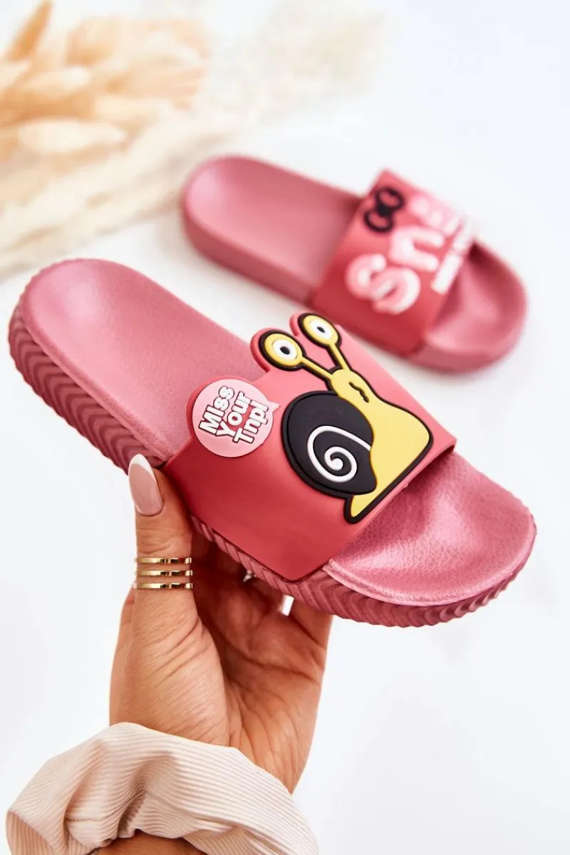 Clearance Boto Lekkie Dziecięce Klapki Ciemnoróżowe Snail