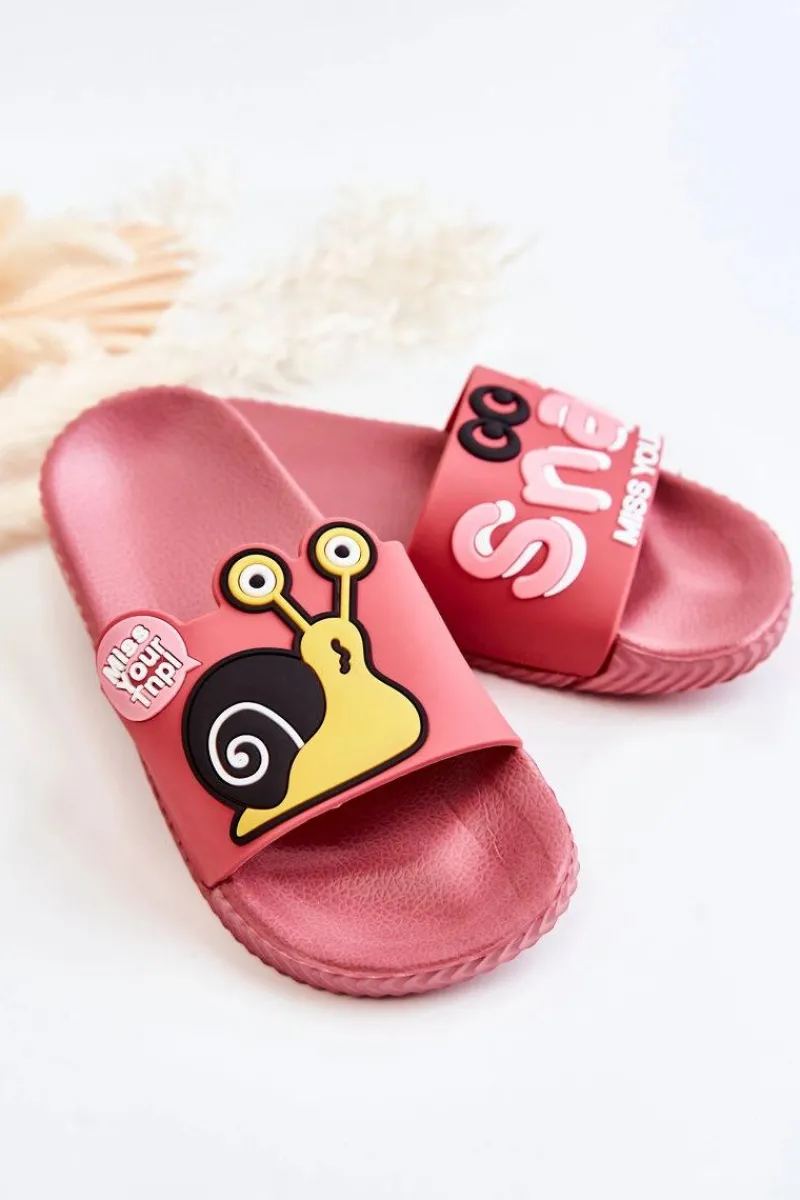 Clearance Boto Lekkie Dziecięce Klapki Ciemnoróżowe Snail