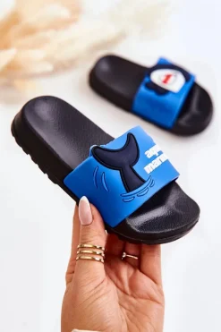 Best Boto Lekkie Dziecięce Klapki Ciemnoniebieskie Sharky