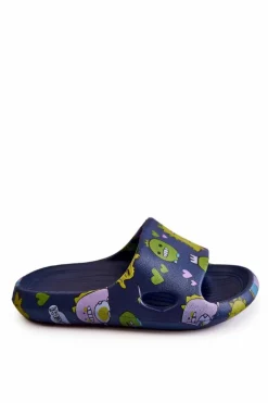 Hot Boto Lekkie Dziecięce Klapki Dinozaury Granatowe Astro