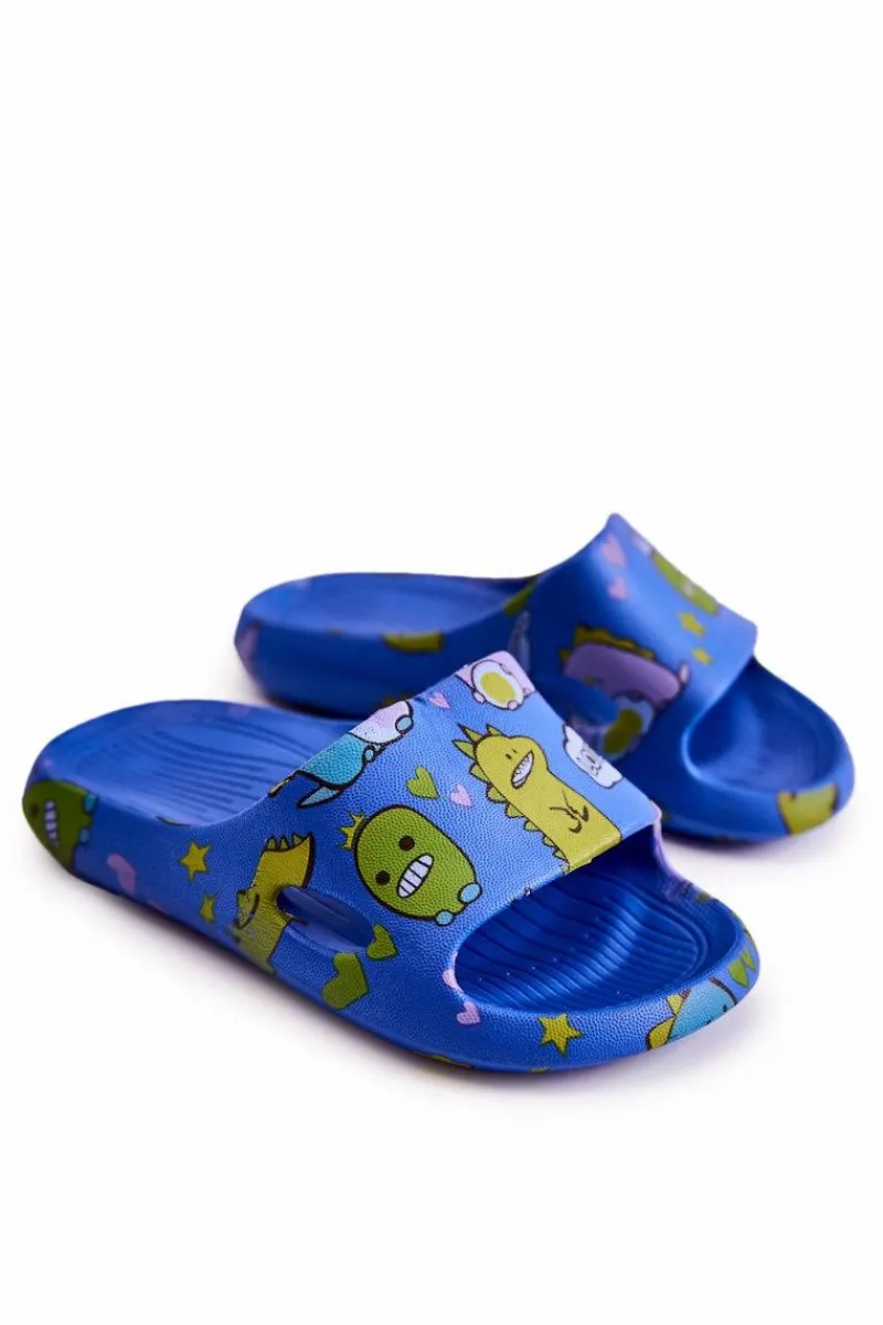 Chłopięce>Boto Lekkie Dziecięce Klapki Dinozaury Niebieskie Astro