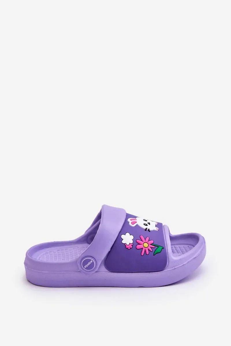 Dziewczęce|Dziewczęce>Boto Lekkie Dziecięce Klapki Sandałki Z Motywem Zwierzątka Fioletowe Rico