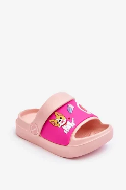 Boto Lekkie Dziecięce Klapki Sandałki Z Motywem Pieska Różowe Rico
