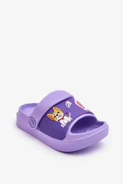 Dziewczęce|Dziewczęce>Boto Lekkie Dziecięce Klapki Sandałki Z Motywem Pieska Fioletowe Rico