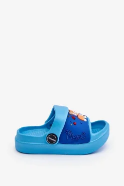 Dziewczęce|Dziewczęce>Boto Lekkie Dziecięce Klapki Sandałki Z Motywem Pieska Niebieskie Rico